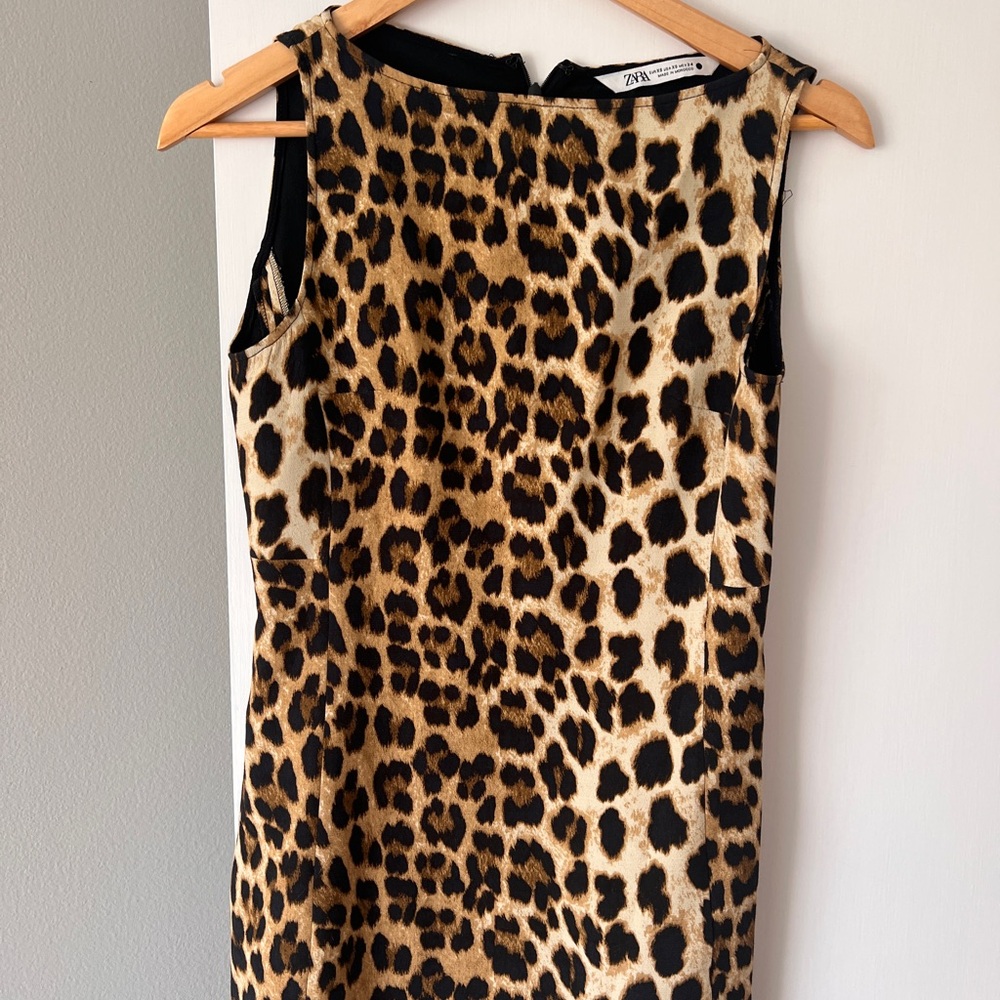Zara Leopard Mini Dress Xs